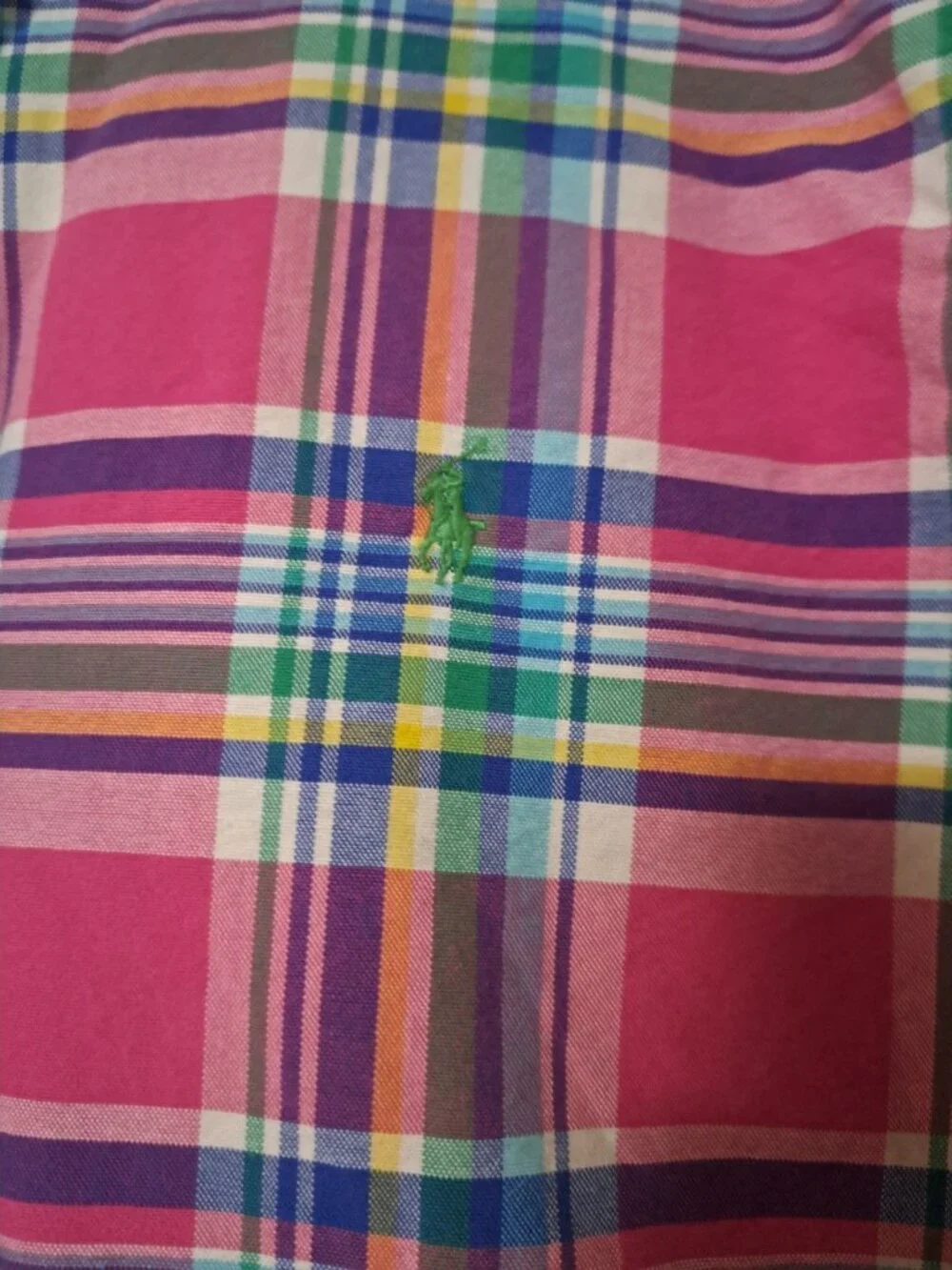 Ralph Lauren Mens Large Pink Plaid Button Down‎ Shirt Long Sleeve NWOT